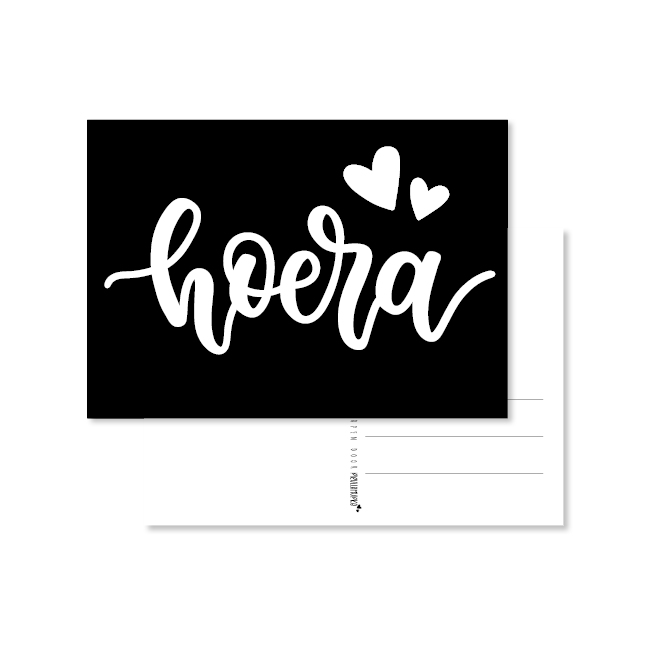 kaart handlettering hoera