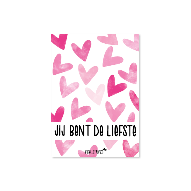 kaart handlettering jij bent de liefste