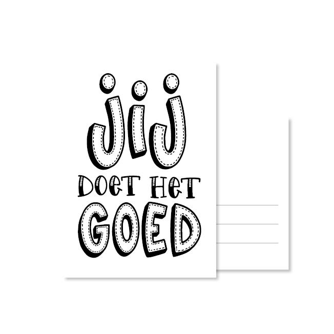 kaart handlettering jij doet het goed