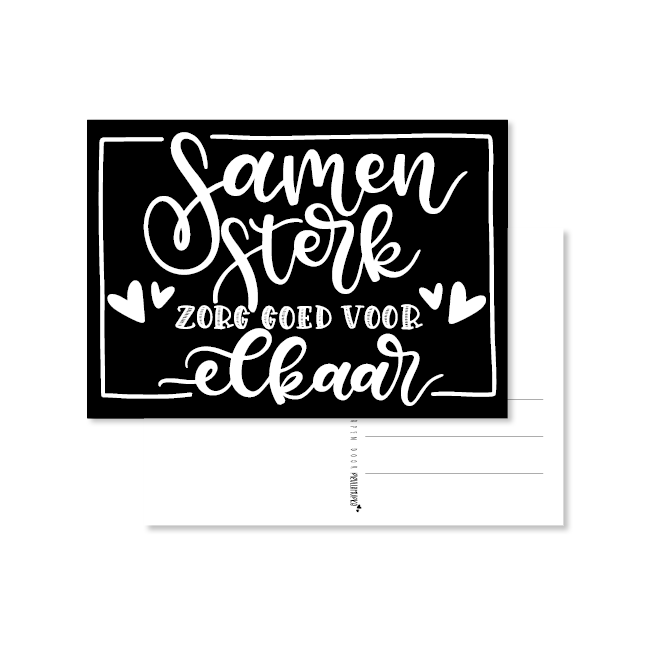 kaart handlettering samen sterk