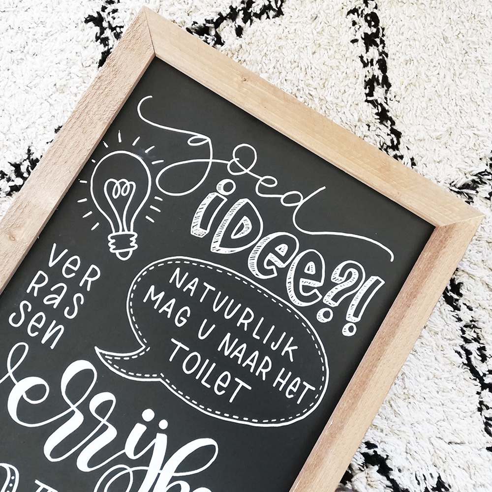 krjtbord op maat handlettering