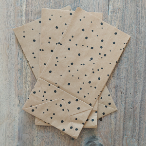Blokzak kraft dots (3 stuks 14x8x26 cm)