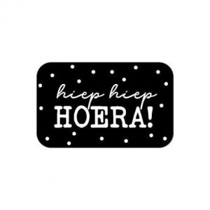 Sticker hiep hiep hoera 25x40 cm (10 stuks)