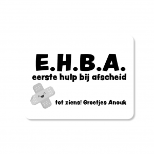 sticker eerste hulp bij afscheid