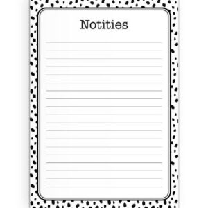 Notitieblok a5 wit met zwarte dots