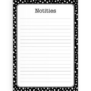 Notitieblok a5 zwart met witte dots